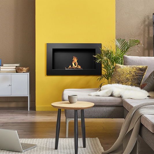 NOVAFLAME - WALL-MOUNTED BIO-FIREPLACE 650X400 - MATTE BLACK