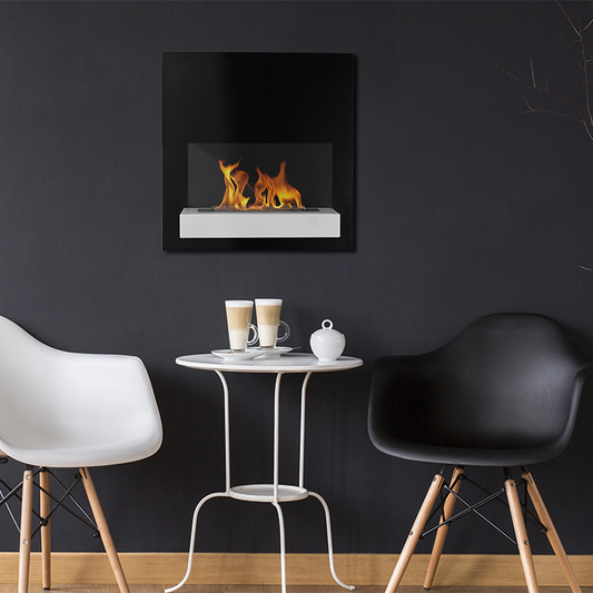 NOVAFLAME - WALL-MOUNT BOARD BIO-FIREPLACE - WHITE