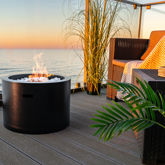 NOVAFLAME - FREESTANDING MOON BIO-FIREPLACE - BLACK