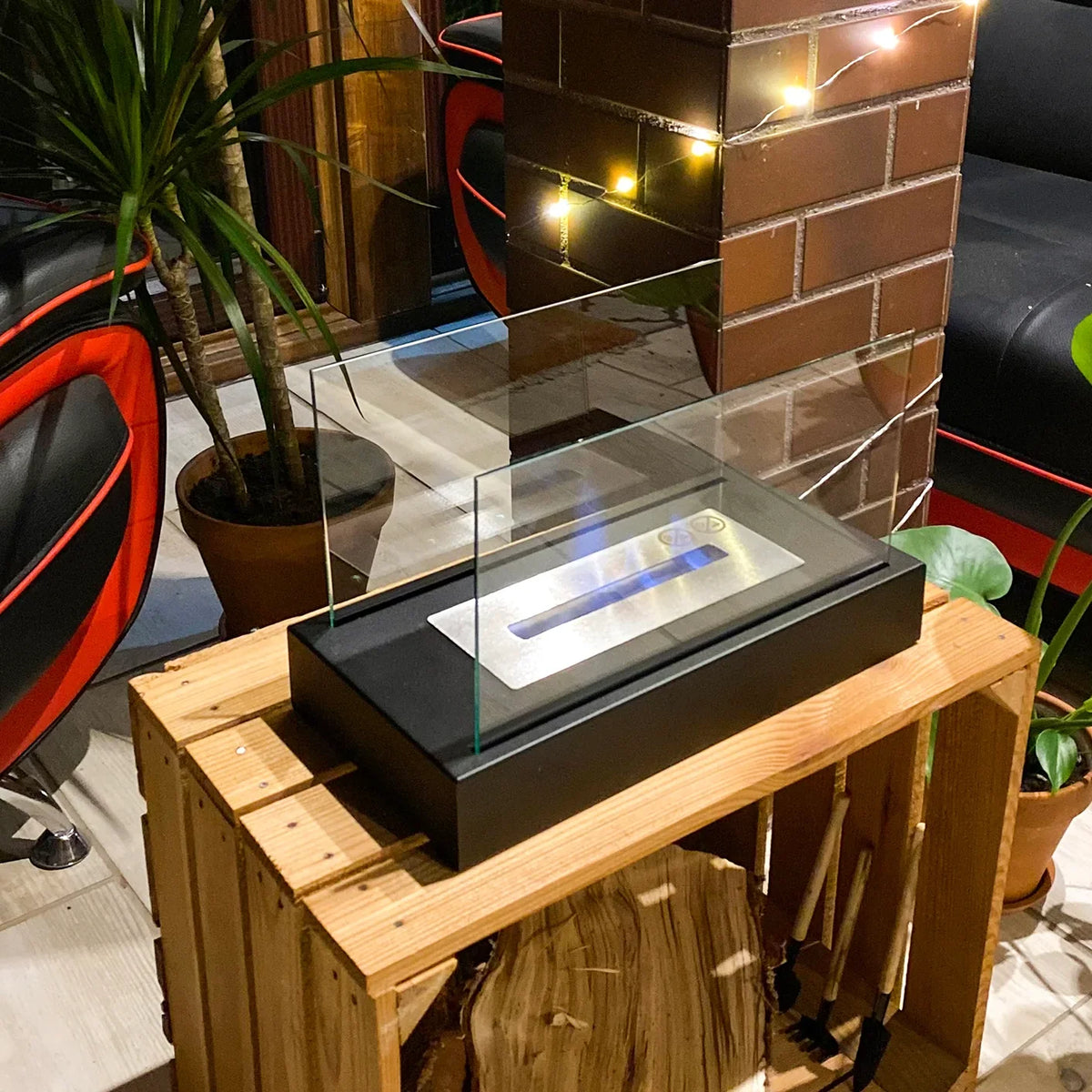 NOVAFLAME - FREESTANDING BIO-FIREPLACE GLOW - MATTE BLACK