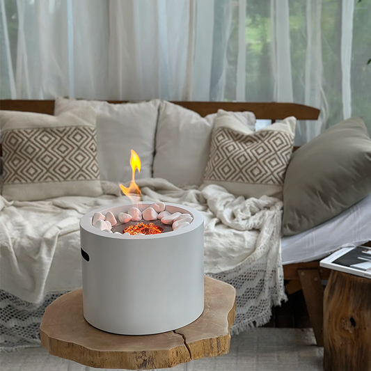 NOVAFLAME - FREESTANDING MOON MINI BIO-FIREPLACE - WHITE