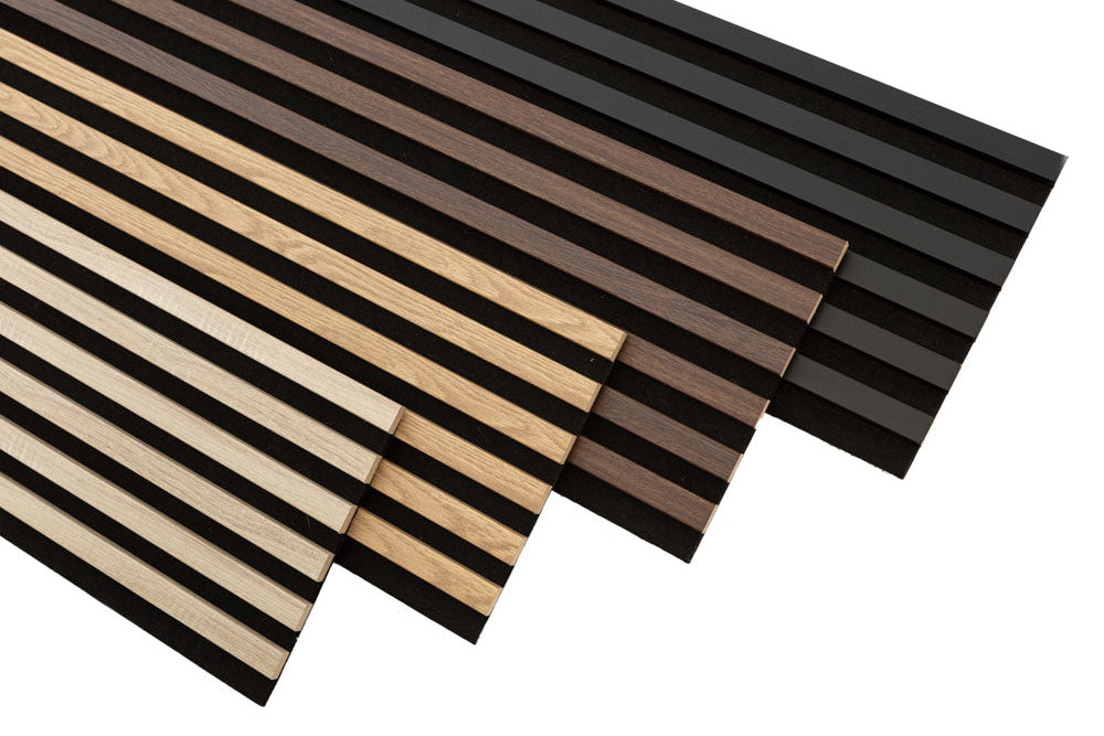 Marbet Design Woodline - 4 units x Sonoma Oak Lamella Panel on Black Felt - 2500 x 300 mm