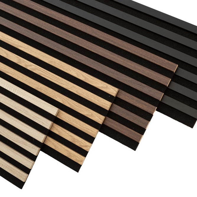 Marbet Design Woodline - 4 units x Sonoma Oak Lamella Panel on Black Felt - 2700 x 300 mm