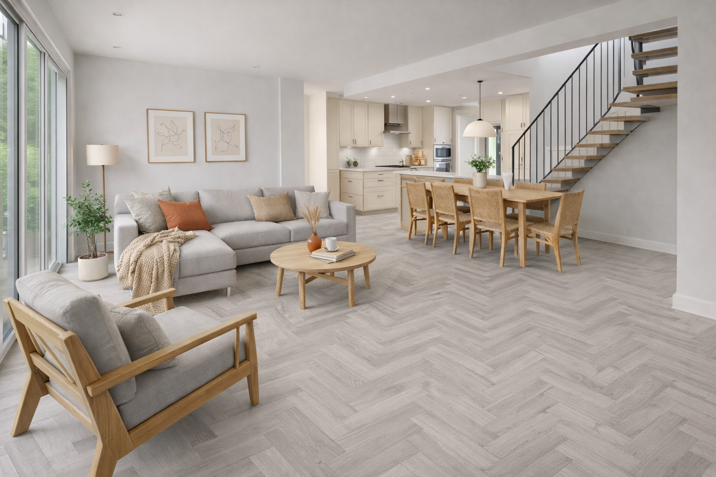 Model 6284 Pale Blue LVT Flooring 152.4 × 914.4 × 2mm