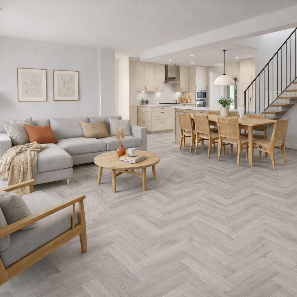 Model 6284 Pale Blue LVT Flooring 152.4 × 914.4 × 2mm