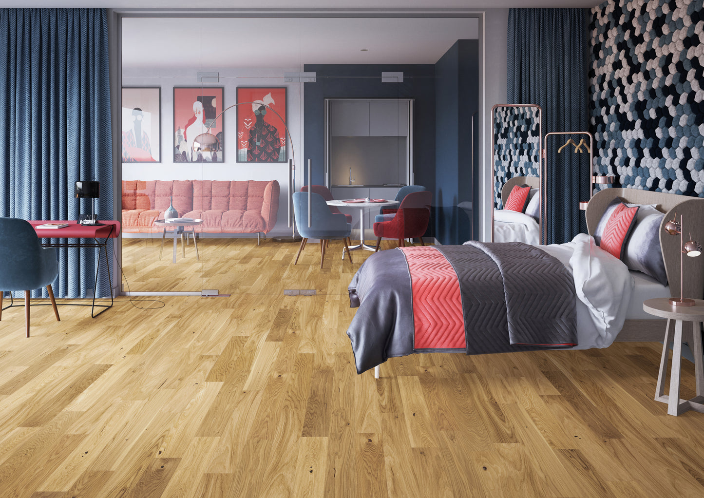 Barlinek Engineered Wooden Floor - Oak 1 strip Family 14mm - 0.84m²