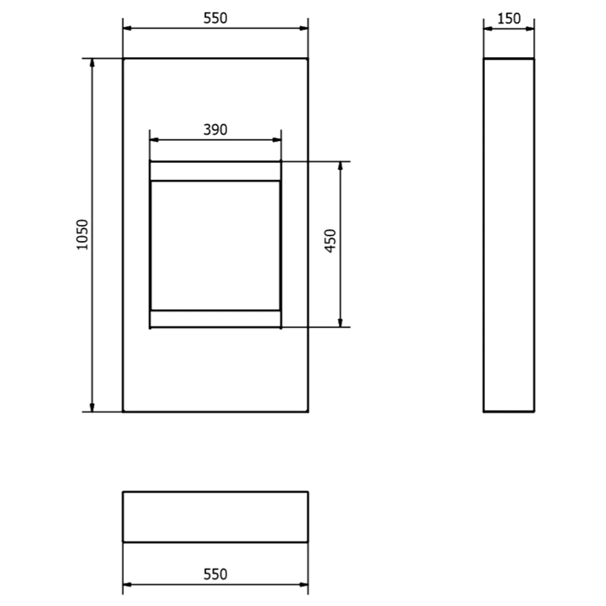 NOVAFLAME PORTAL MODERN BLACK BIO-FIREPLACE
