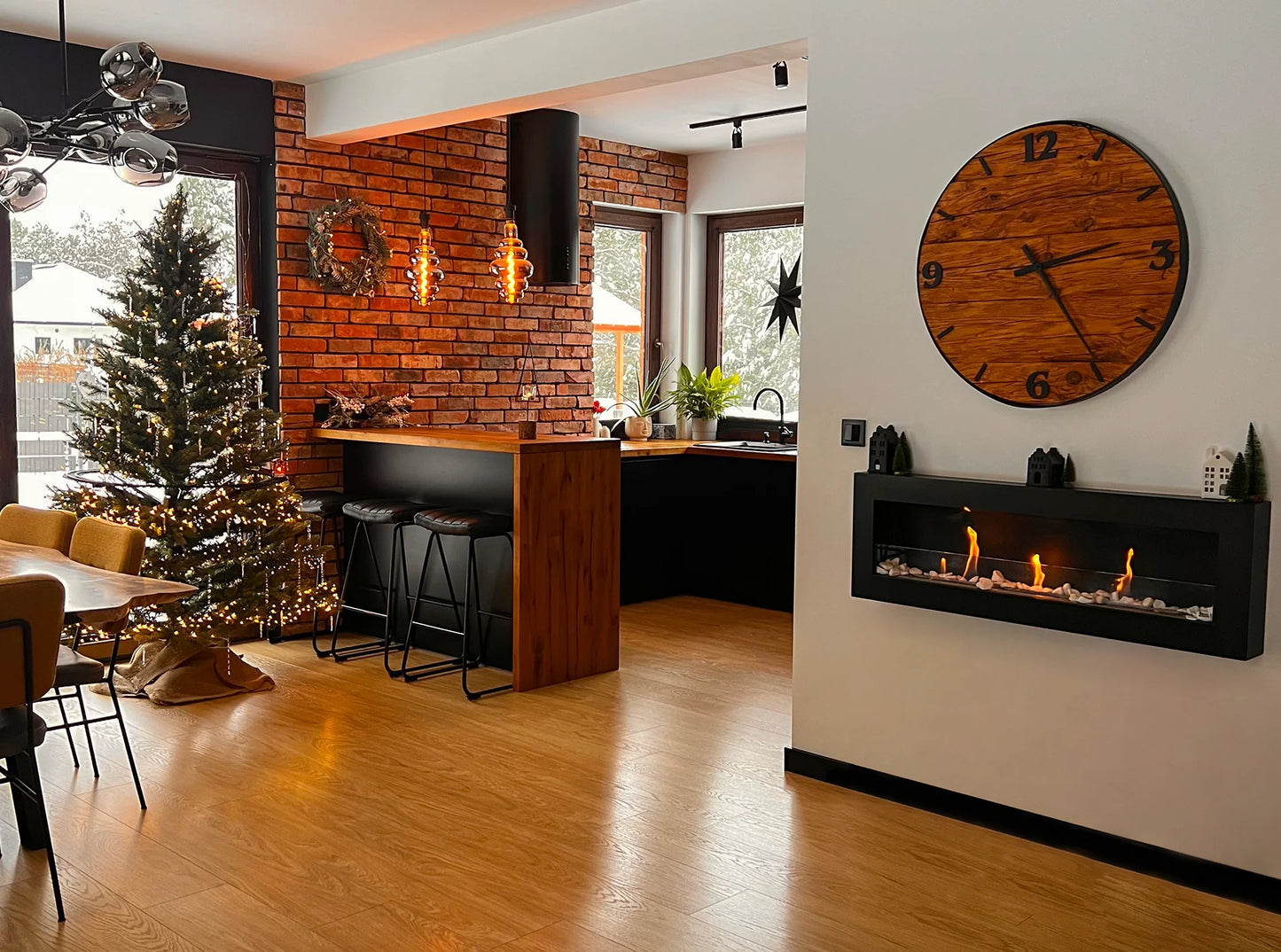 NOVAFLAME WALL MOUNTED BIO-FIREPLACE 1200X400 BLACK BOX