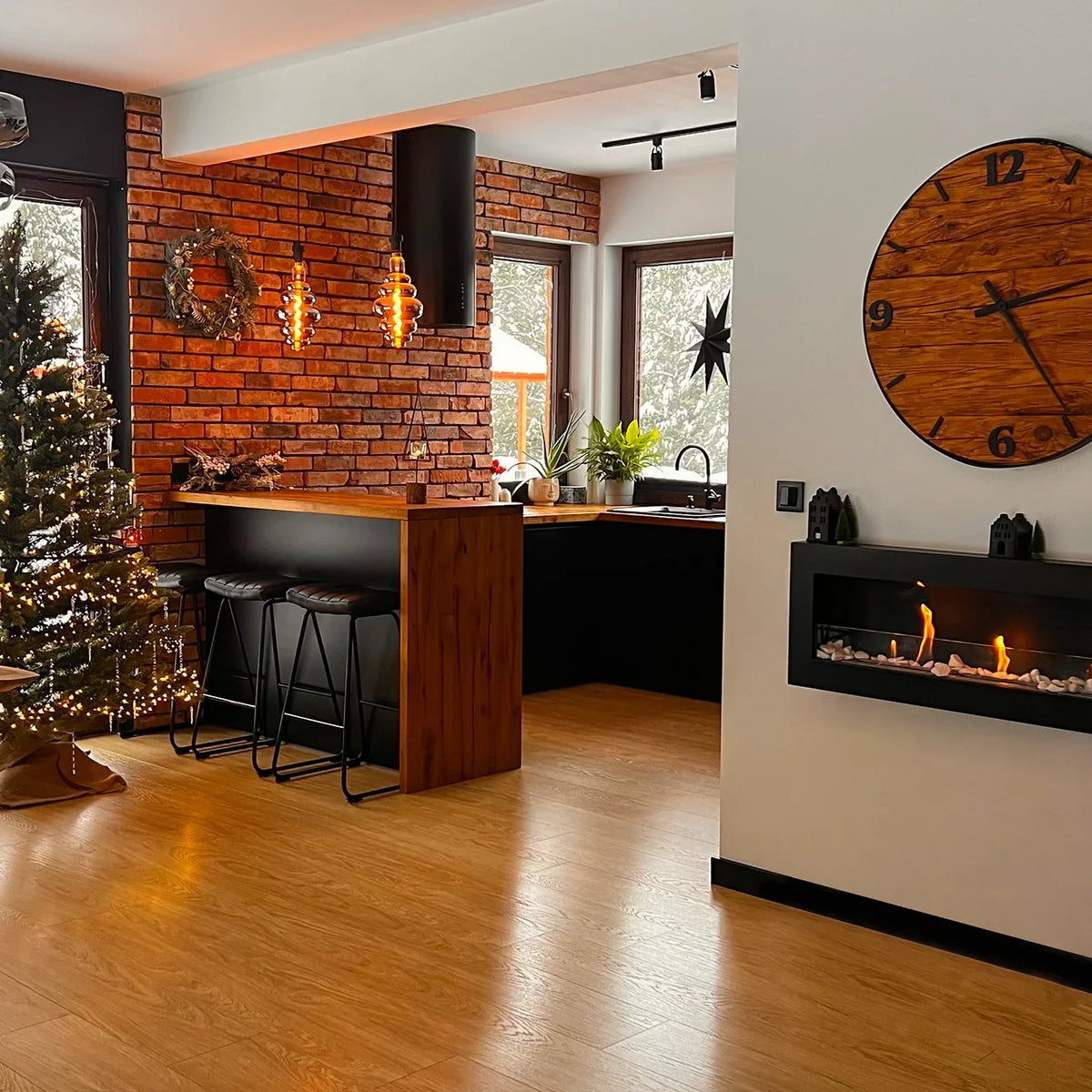 NOVAFLAME WALL MOUNTED BIO-FIREPLACE 1200X400 BLACK BOX