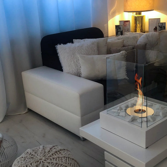 NOVAFLAME FREESTANDING SUNSET GARDEN BIO-FIREPLACE WHITE