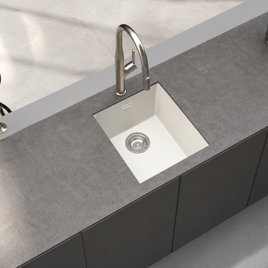 STERNHAGEN Enigma N100N Granite Composite Undermount Kitchen Sink Single Bowl 460 mm - Bianca gallery image 2