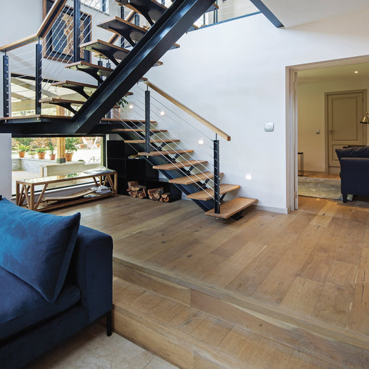 FINOak Atelier Unfinished 190 mm Plank engineered hardwood flooring room setting