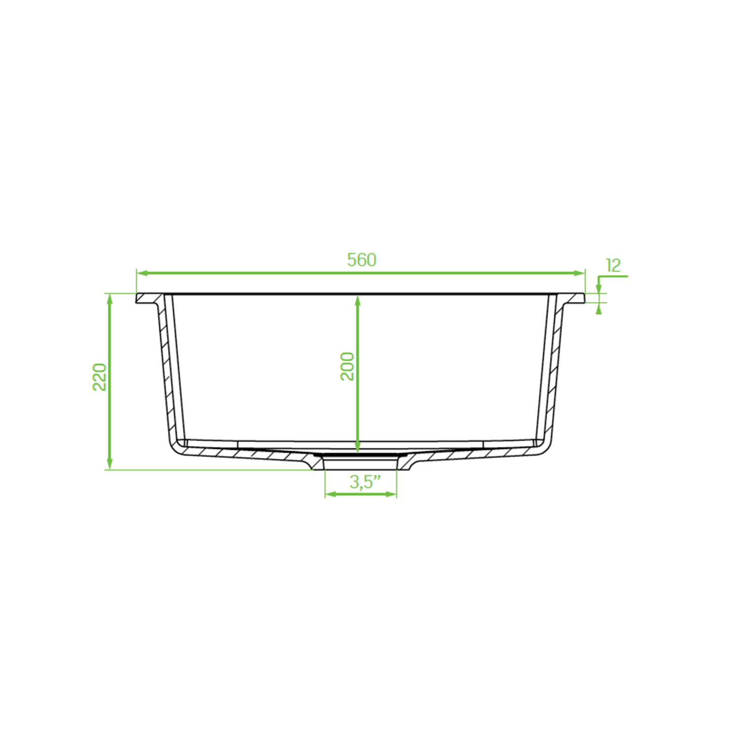 Laveo Ibiza Granite Undermount Sink - White