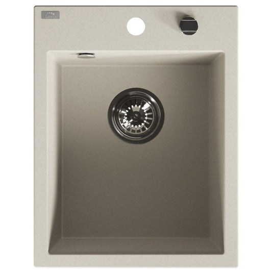 Laveo Monchichi Granite Kitchen Sink Single Bowl 500 mm - Beach Sand – product view 5