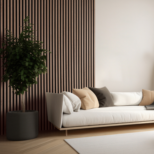 Marbet Design Woodline - 4 units x Sonoma Oak Lamella Panel on Black Felt - 2500 x 300 mm