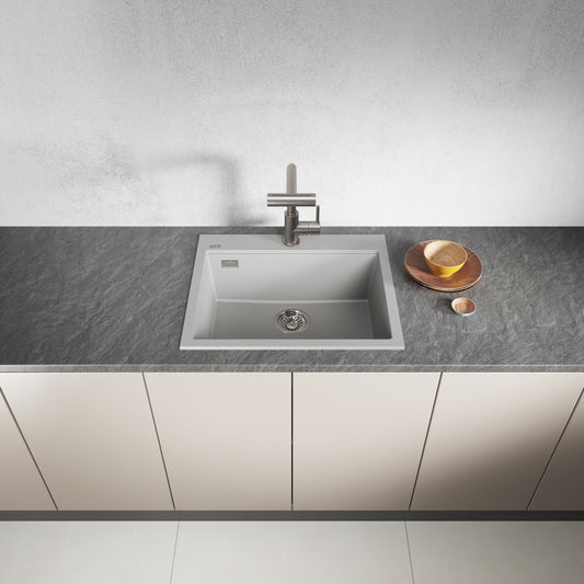 Laveo Tau Granite Sink 1 Bowl 600mm - Grey – product view 2