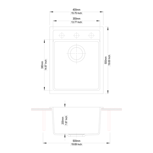 STERNHAGEN WALTZ Granite Kitchen Sink Single Bowl- Black