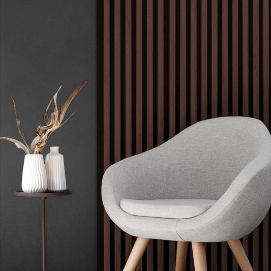 Marbet Design Woodline - 4 units x Dark Oak Lamella Panel on Black Felt - 2700 x 300 mm