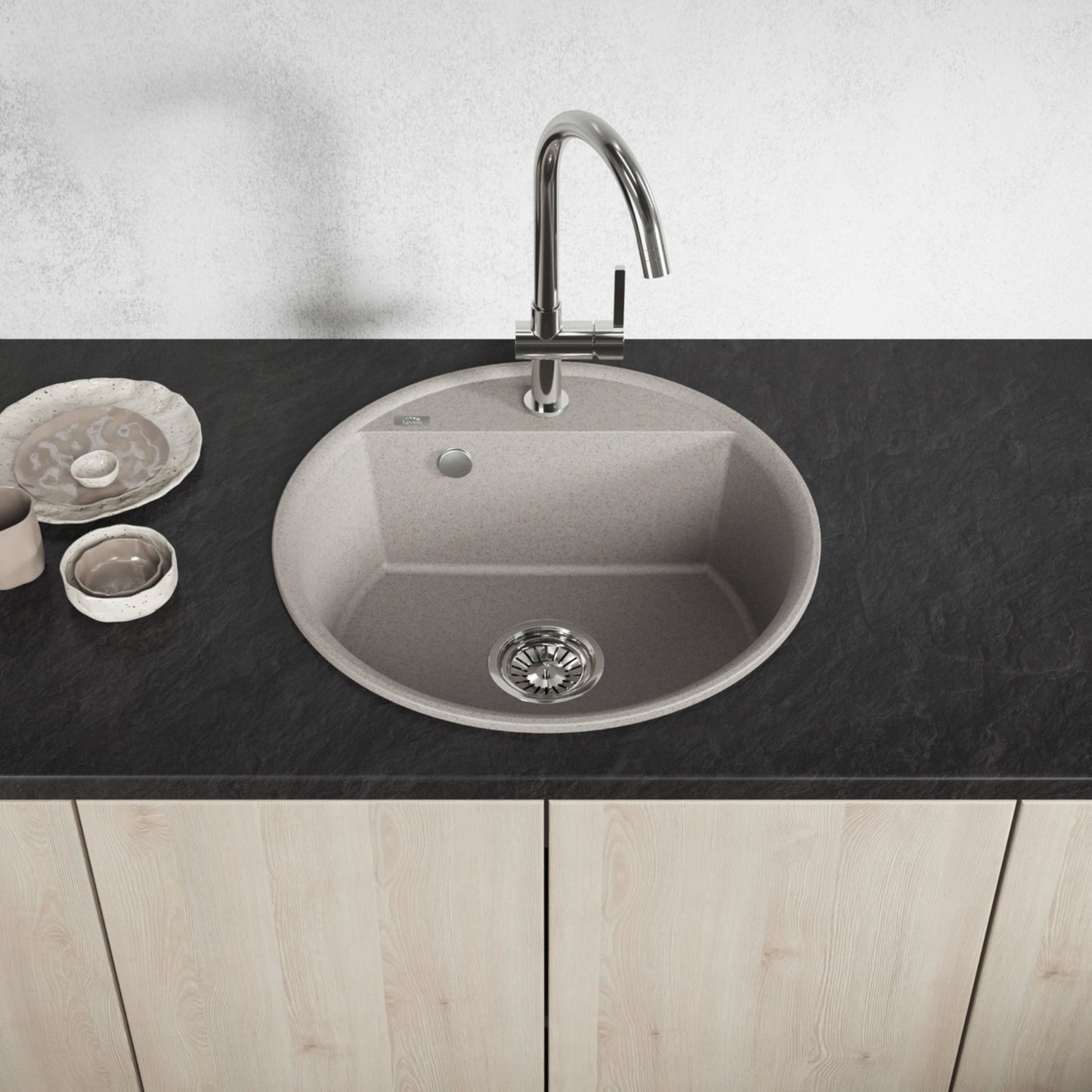 Laveo Muna Granite Sink – Beige – additional product view