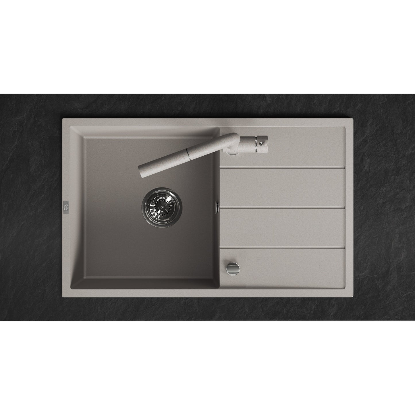 Laveo Wolin Granite Sink 1 Bowl with Drainer – Beach Sand – additional product view