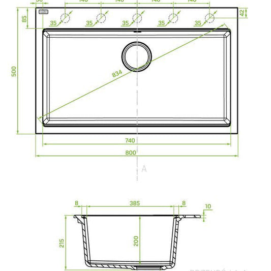 Laveo Tau SBT_J108 Jasmine granite sink - view 2
