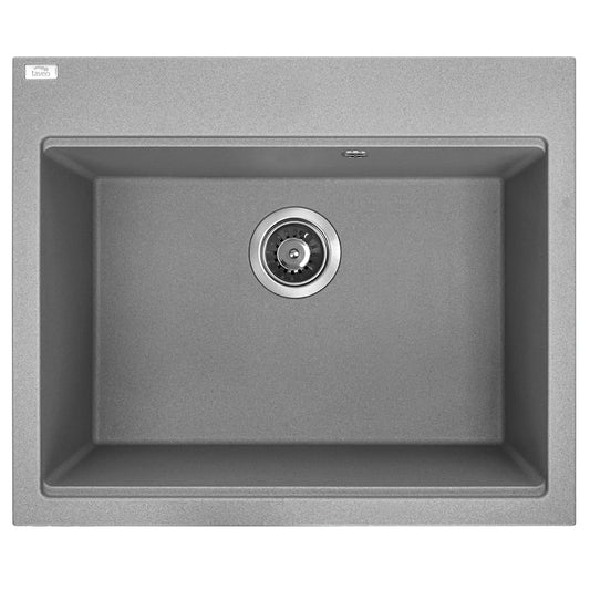 Laveo Tau Granite Sink 1 Bowl 600mm - Grey