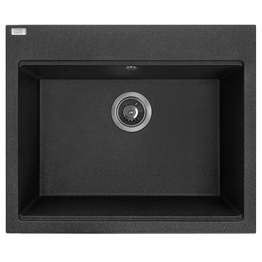 Laveo Tau Granite Sink 1 Bowl 600mm - Black