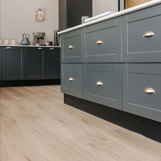 Aurora II Celeste Glue Down Vinyl Flooring room setting