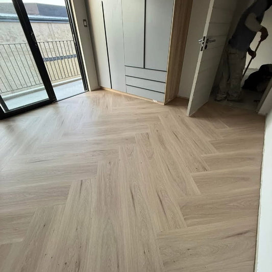Celeste Herringbone Glue Down Vinyl Flooring room setting