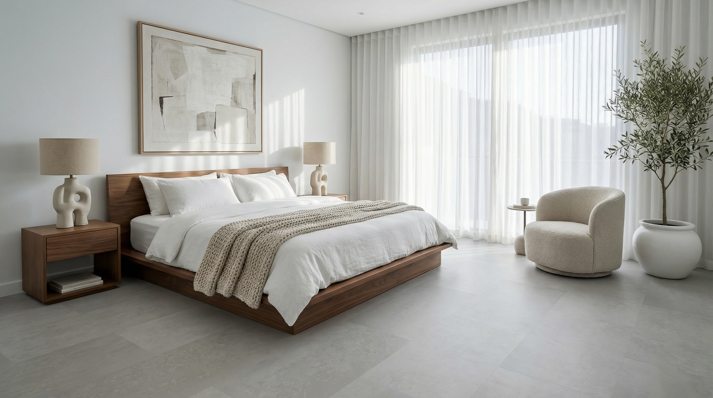 FINCrete Flint Glue Down Vinyl Flooring room setting