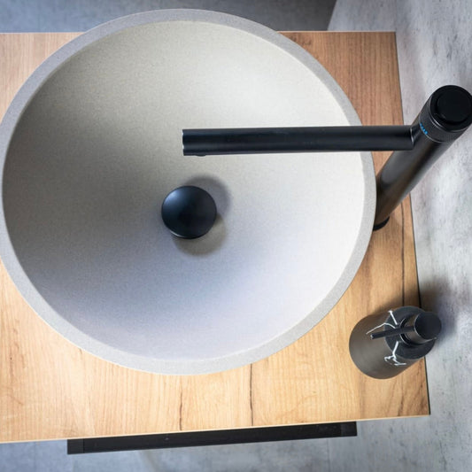 Laveo Amber Granite Countertop Basin 410 mm - Grey