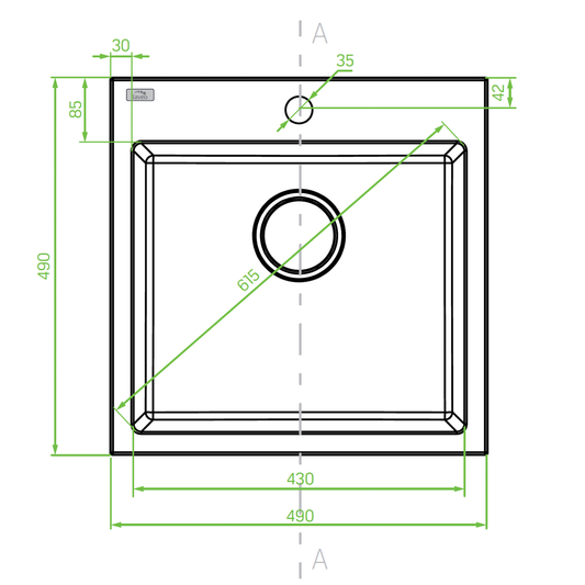 Laveo Alena Granite Sink 1 Bowl - Beach Sand