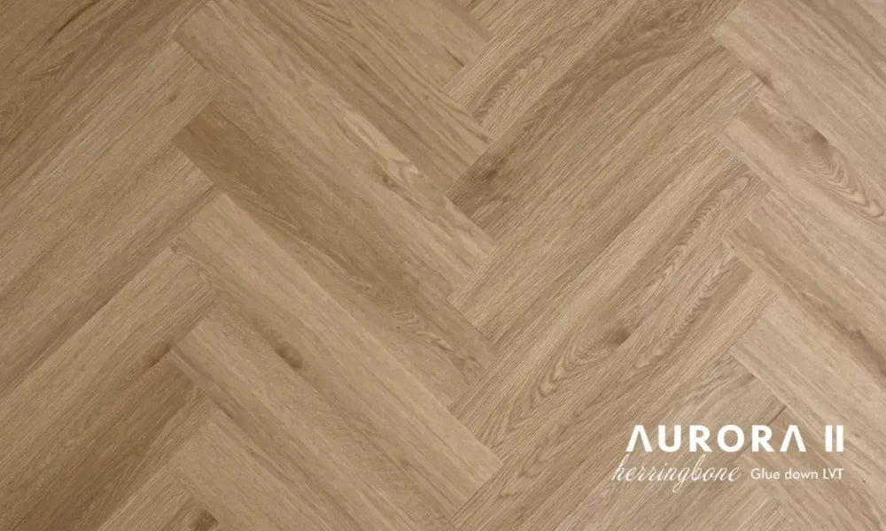 Selene herringbone glue-down vinyl flooring
