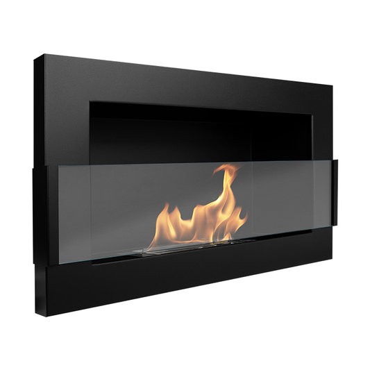 NOVAFLAME - HANGING BIO-FIREPLACE 650X400 WITH GLASS - MATTE BLACK