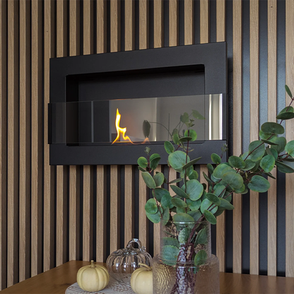 NOVAFLAME - HANGING BIO-FIREPLACE 650X400 WITH GLASS - MATTE BLACK