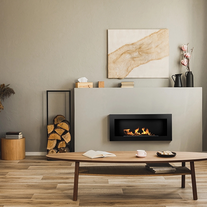 NOVAFLAME - WALL-MOUNTED BIO-FIREPLACE  900X400 - MATTE BLACK
