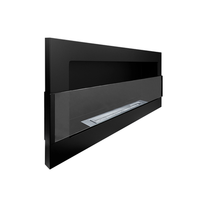 NOVAFLAME - WALL-MOUNTED BIO-FIREPLACE  900X400 WITH GLASS - MATTE BLACK