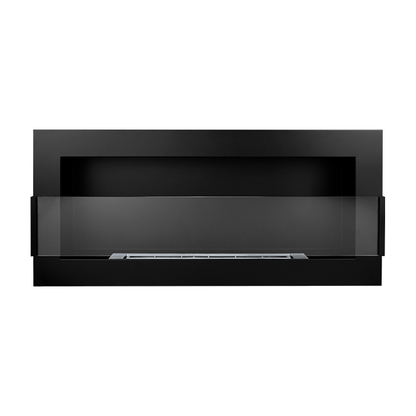 NOVAFLAME - WALL-MOUNTED BIO-FIREPLACE  900X400 WITH GLASS - MATTE BLACK