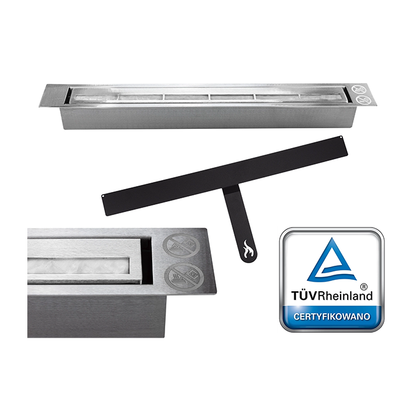 NOVAFLAME - WALL-MOUNTED BIO-FIREPLACE  900X400 WITH GLASS - MATTE BLACK