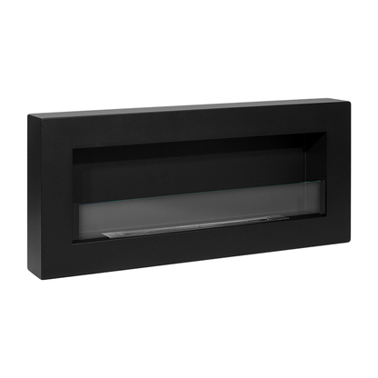NOVAFLAME - WALL-MOUNTED BIO-FIREPLACE  900X400 WITH GLASS - BOX MATTE BLACK