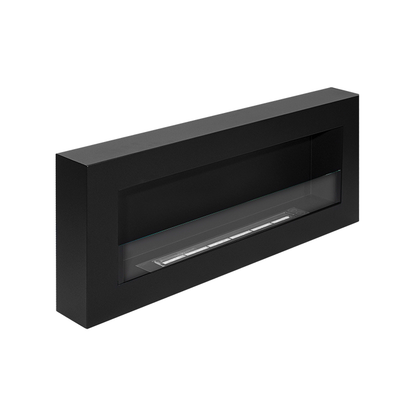 NOVAFLAME - WALL-MOUNTED BIO-FIREPLACE  900X400 WITH GLASS - BOX MATTE BLACK