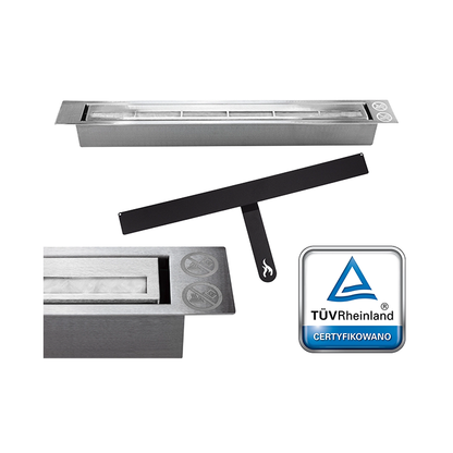 NOVAFLAME - WALL-MOUNTED BIO-FIREPLACE  900X400 WITH GLASS - BOX MATTE BLACK