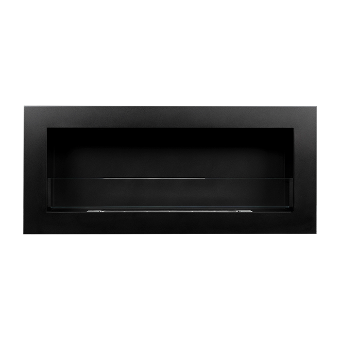 NOVAFLAME - SLIM WALL-MOUNTED BIO-FIREPLACE  900X400 WITH GLASS - BOX MATTE BLACK