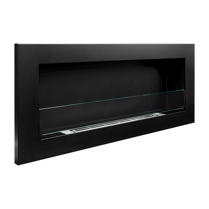 NOVAFLAME - SLIM WALL-MOUNTED BIO-FIREPLACE  900X400 WITH GLASS - BOX MATTE BLACK
