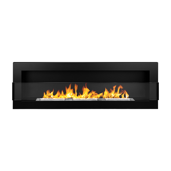 NOVAFLAME - WALL-MOUNTED BIO-FIREPLACE  1200X400 WITH GLASS - MATTE BLACK