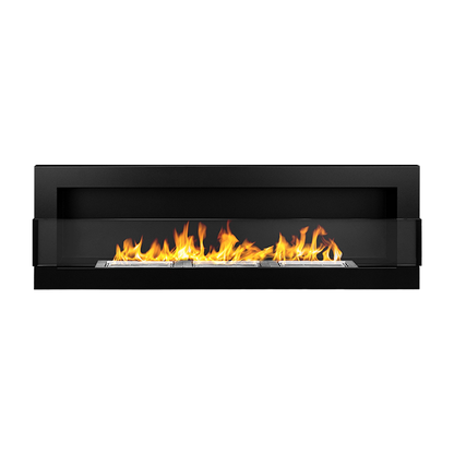 NOVAFLAME - WALL-MOUNTED BIO-FIREPLACE  1200X400 WITH GLASS - MATTE BLACK