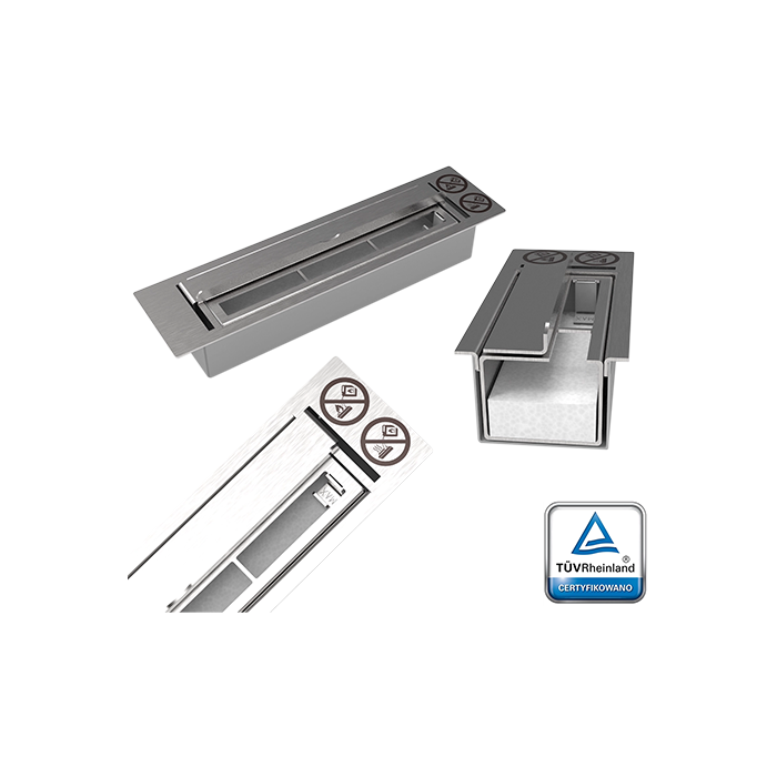 NOVAFLAME - WALL-MOUNTED BIO-FIREPLACE  1200X400 WITH GLASS - MATTE BLACK