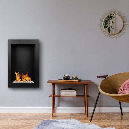NOVAFLAME - WALL-MOUNT VERTICAL BIO-FIREPLACE - MATTE BLACK