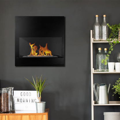 NOVAFLAME - WALL-MOUNT BOARD BIO-FIREPLACE - MATTE BLACK