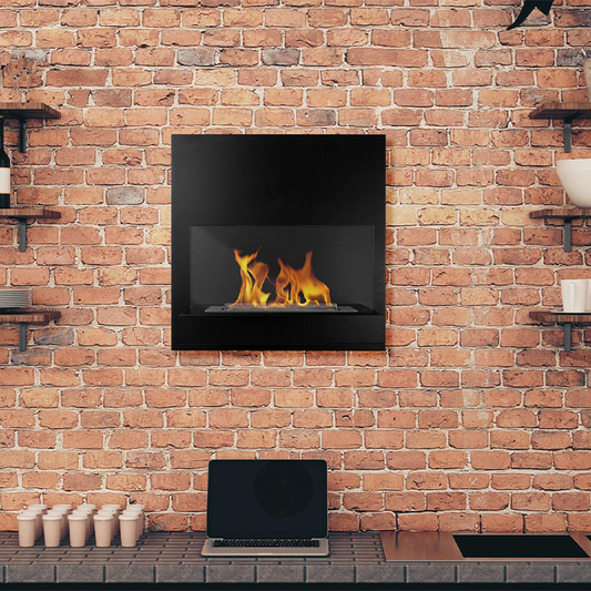NOVAFLAME - WALL-MOUNT BOARD BIO-FIREPLACE - MATTE BLACK